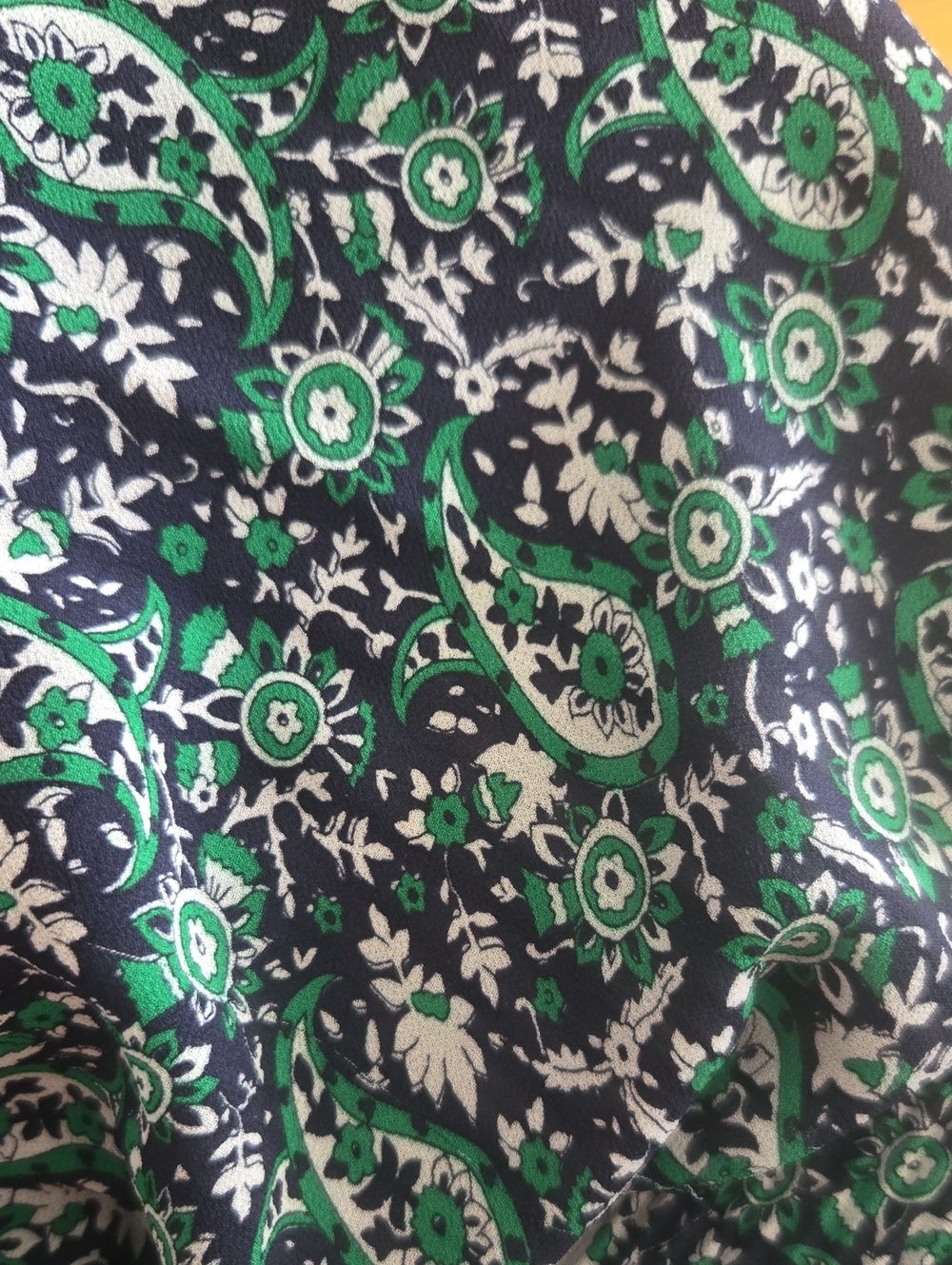 Michael Kors Paisley Floral Long-Sleeve Pleated Waist Dress - Picture 15 of 15
